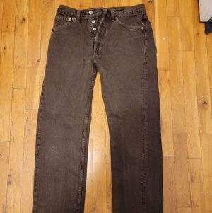 Vintage 1990s Levi's 501 Dark Brown Jeans Size 32×30